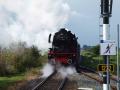 De trein komt op stoom